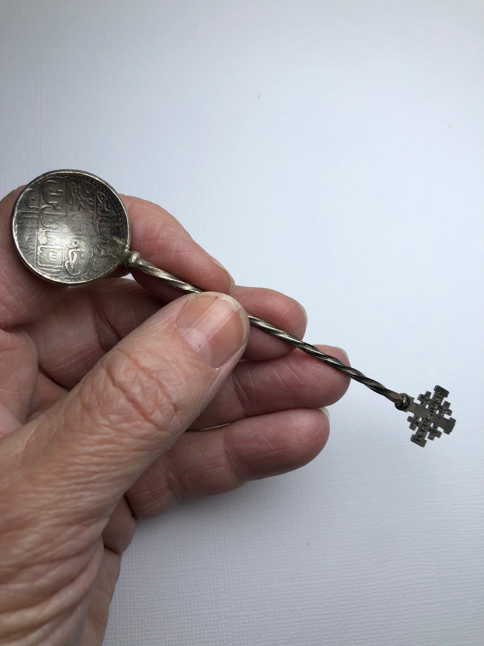 Antique silver Jerusalem Spoon Arab Coin Bowl Old Holy Land Etsy