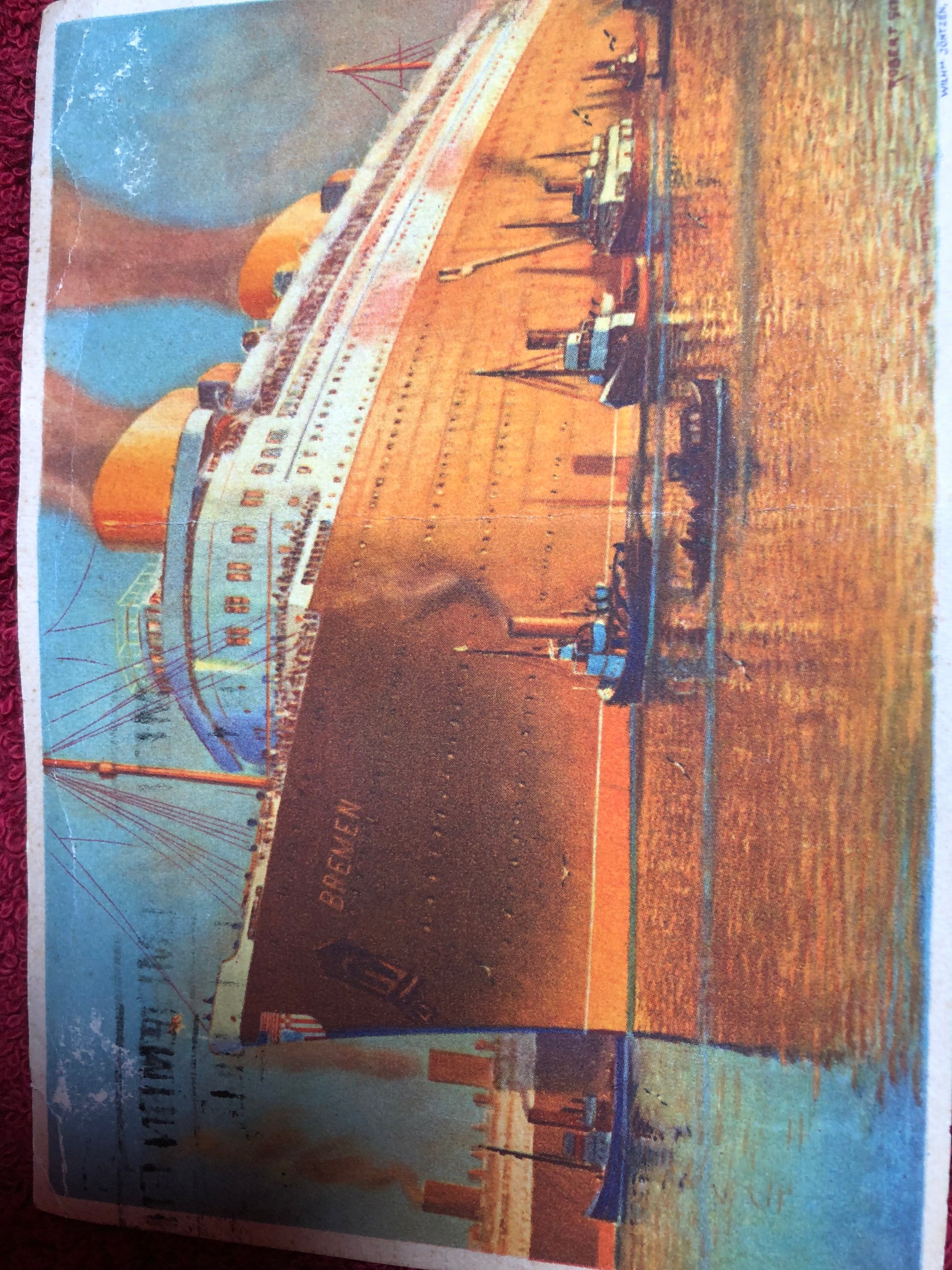 Postal histórica SS Bremen Ocean Liner Art Déco Historia Etsy