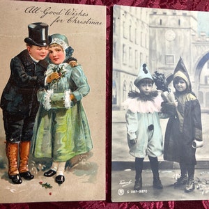 Antique Picture Postcards All Featuring Children, 10 Genuine Old Postcards, Victoriana, Nostalgia, Memorabilia,