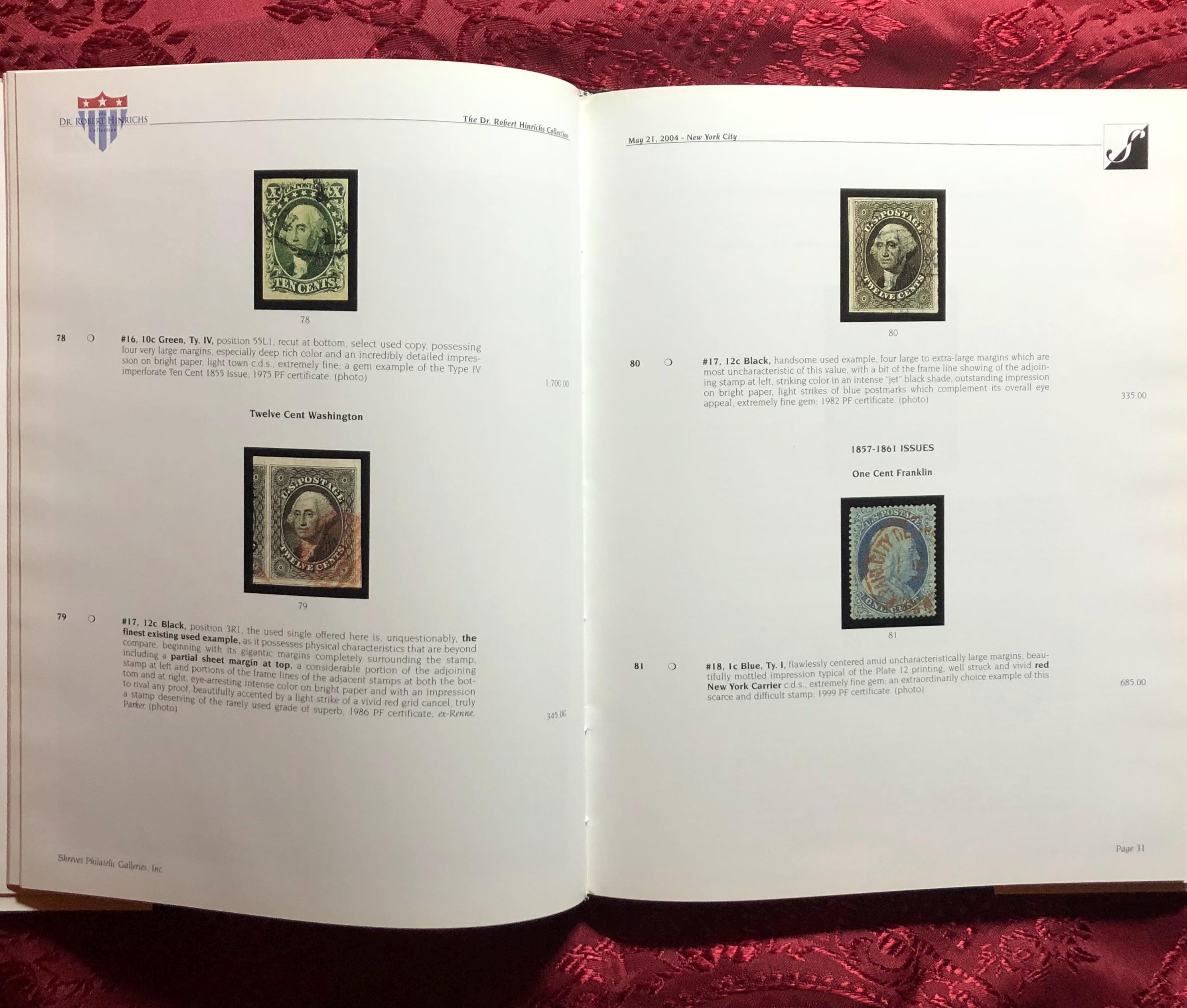 アメリカの郵便切手、2 つの高品質オークション カタログ、米国の切手