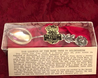 ヴィンテージ ヒルデスハイム ローズ ティースプーン - シルバー 835