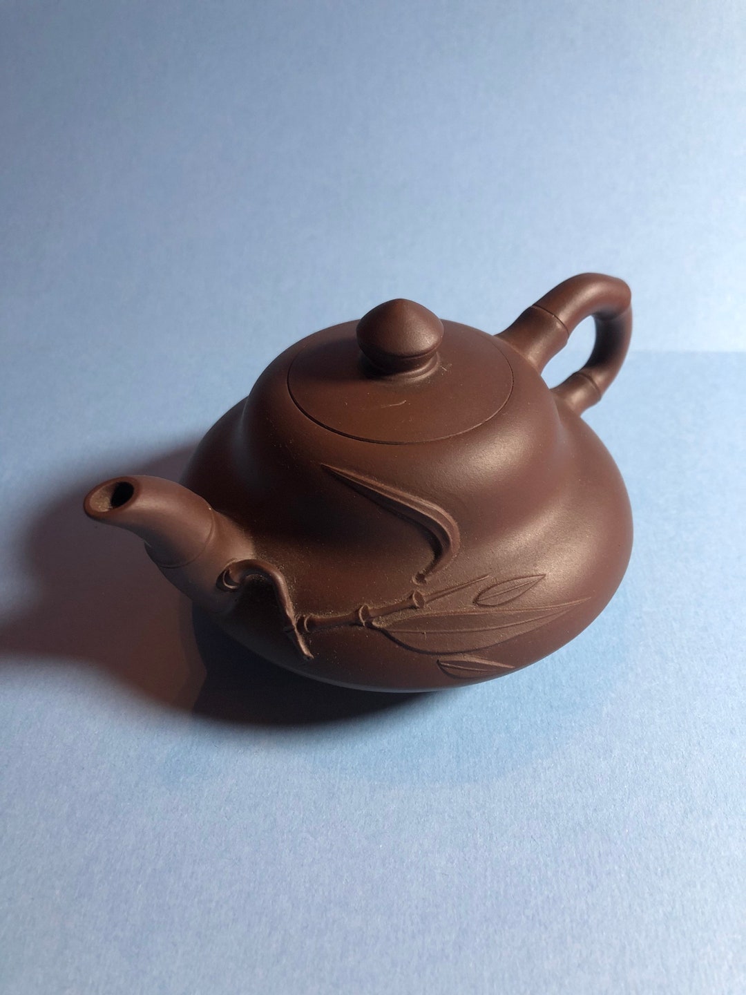 Impressive Vintage Small Japanese Clay Teapot Bamboo Motif Etsy