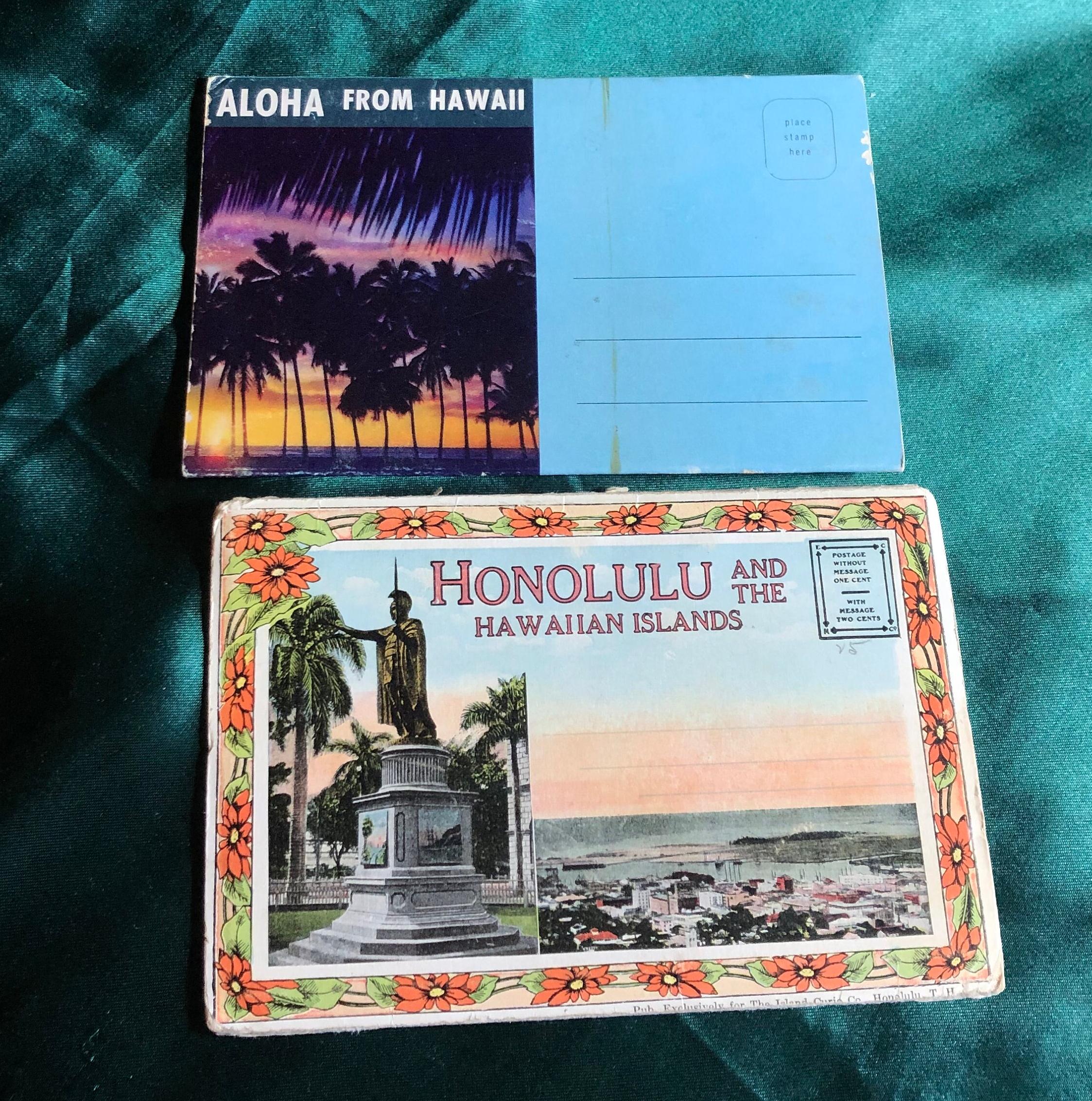 Two Vintage Souvenir Postal Booklets, Honolulu and the Hawaiian