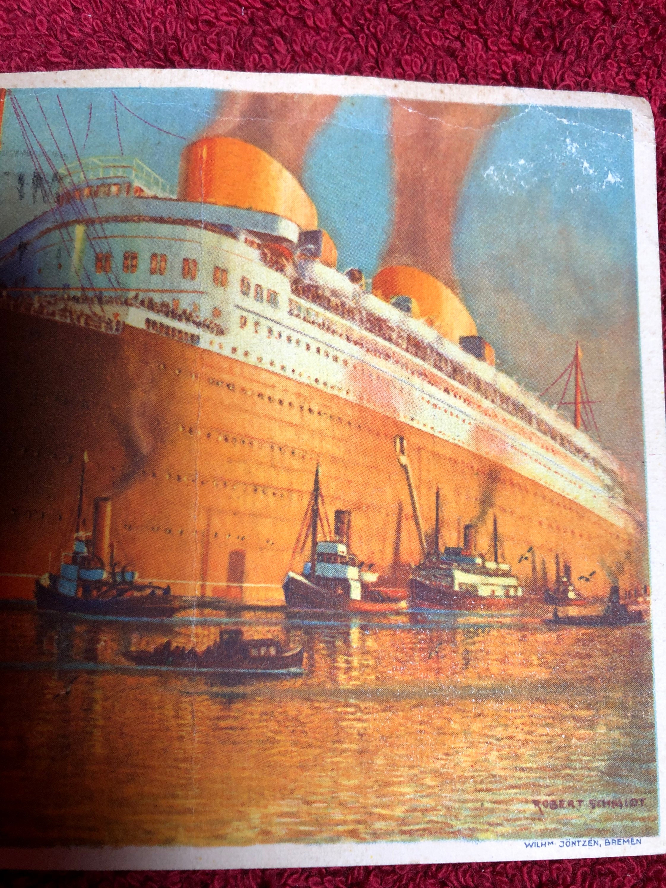 Postal histórica SS Bremen Ocean Liner Art Déco Historia Etsy