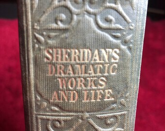 Dramatic Works of R. B. Sheridan, Antique Book, 1852.