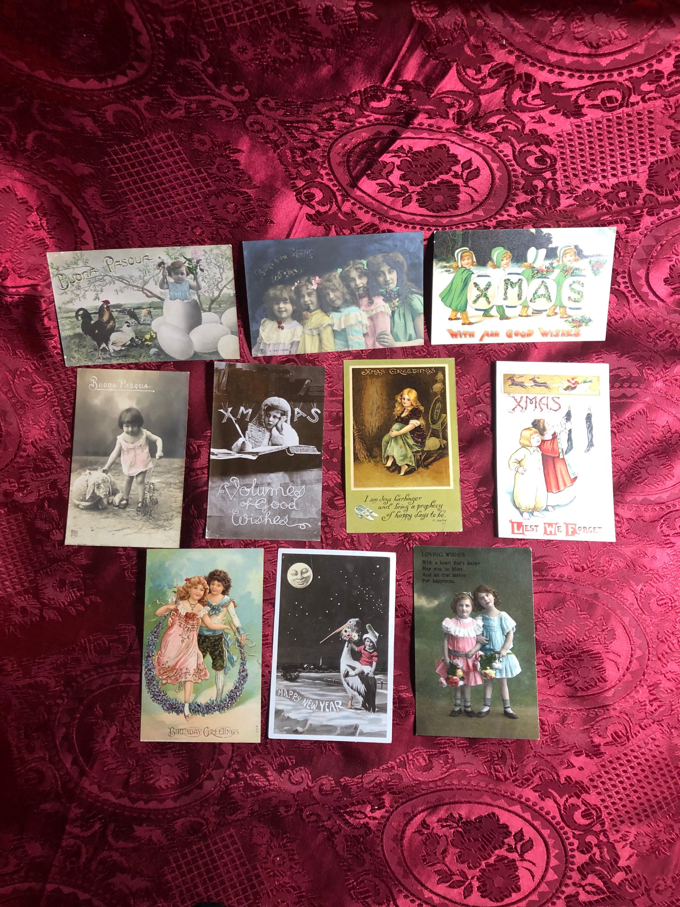Ten Antique Picture Postcards All Featuring Children Genuine - Etsy