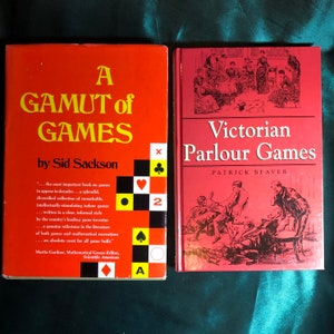 Victorian Parlour Games By Patrick Beaver, Plus, A Gamut Of Games By Sid Sackson, 2 Books on Indoor Games, Amusements, Card Games, Poker Etc