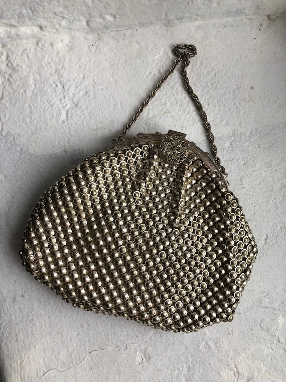 Exquisite Metal Mesh Handbag, Unusual 1920's, Shi… - image 2