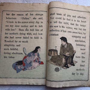 Extremely Rare Antique Japanese Fairy Tale Books, ( 3 ) Fine Art Oriental Books No's 1, 7 & 10, Colour Woodblock Prints, Circa 1900, In Eng.