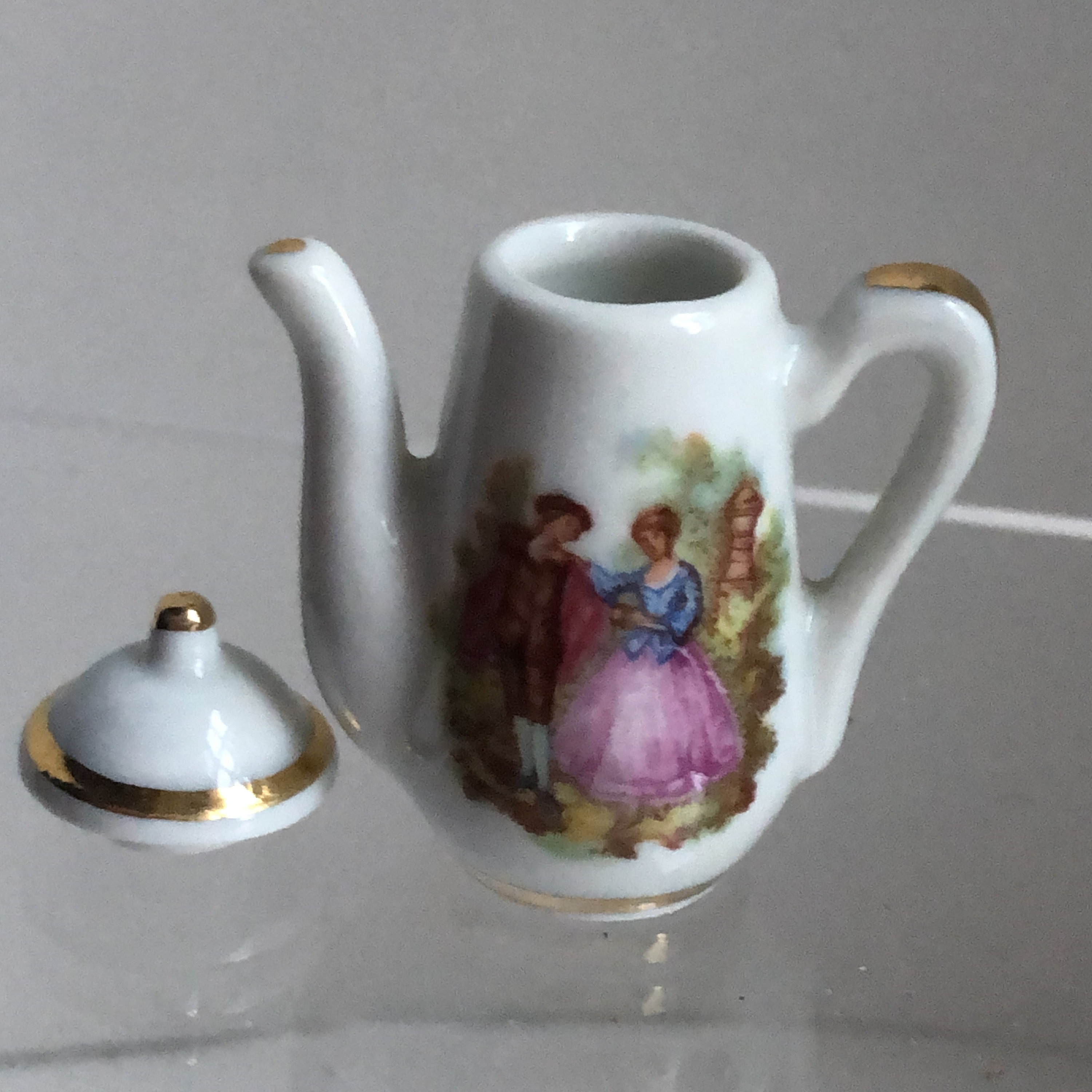 Vintage Limoges Miniatures, 5 Pieces, Coffee Pot, 2 Jugs, 2