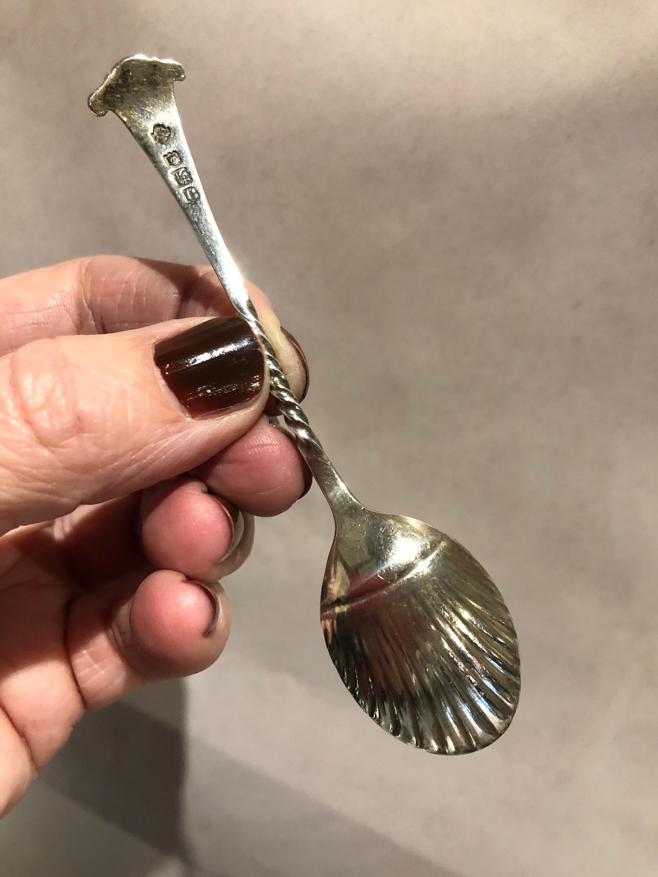 アンティーク スターリング シルバー ティースプーン、ボックス セット