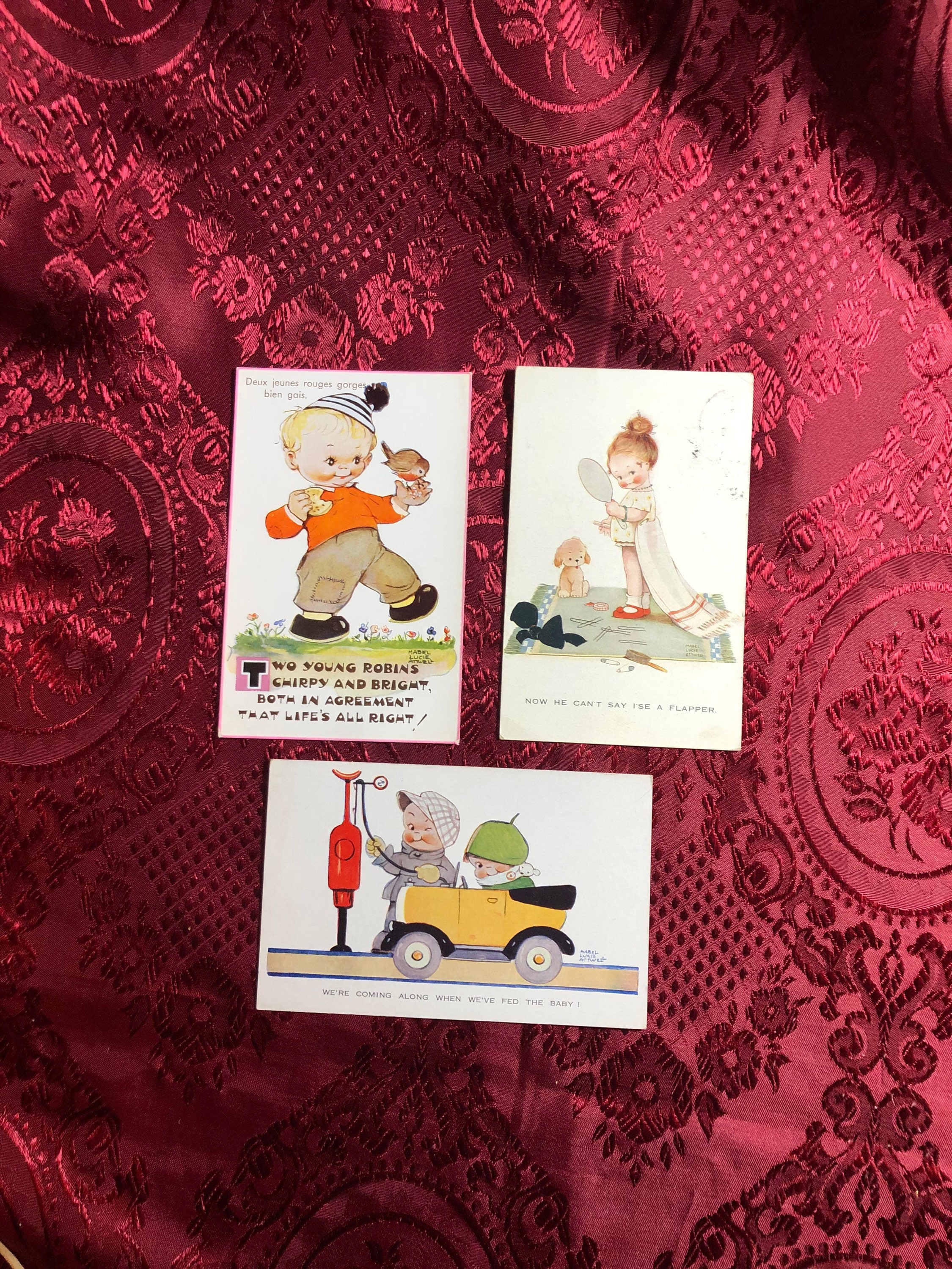 メイベル・ルーシー・アトウェル、ヴィンテージポストカード 3 枚