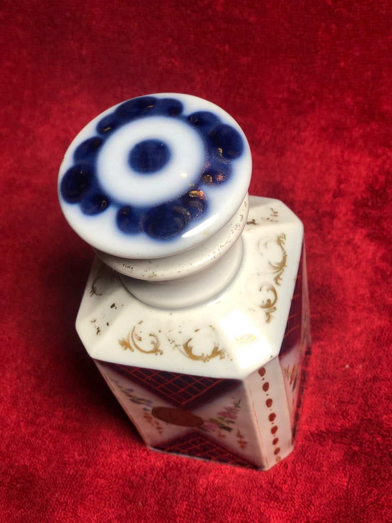 Antique French Scent Bottle Hand Painted.