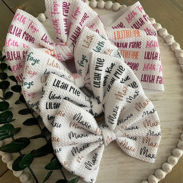 Custom Name Hair Bows