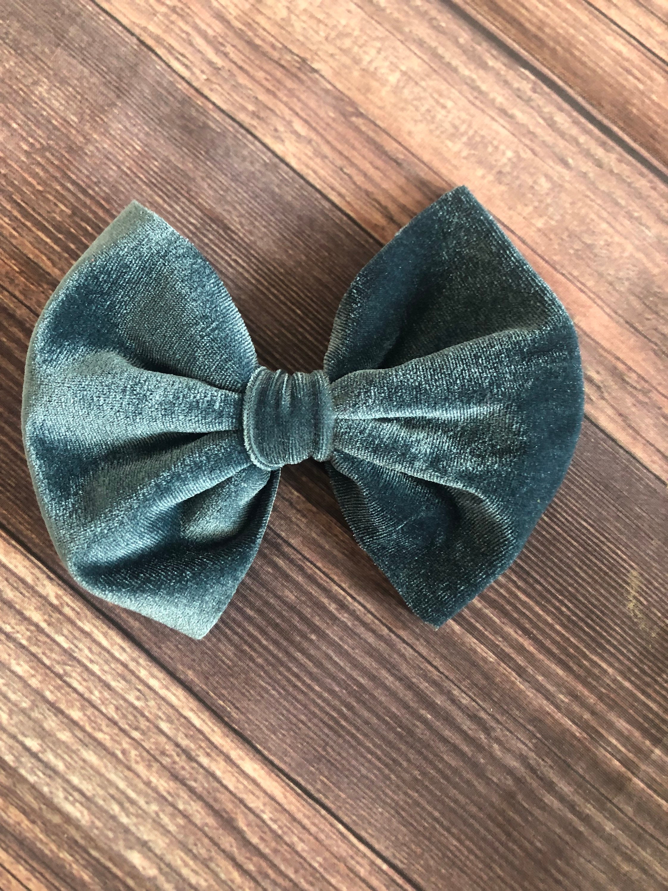 Solid Velvet Hair Bows Etsy