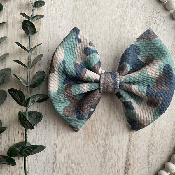 Camouflage Hair Bow Etsy