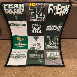 Throw size Blanket, memory blanket, Custom blanket, T-shirt blanket, loved one blanket, keepsake blanket, t-shirts, sweatshirts, college