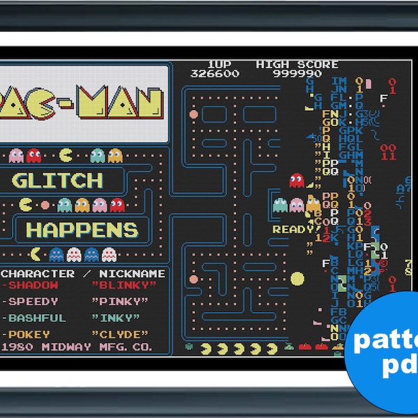 Pacman Kill Screen Etsy