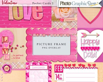 Valentijn digitale plakboek zakkaarten, Valentijn clipart.