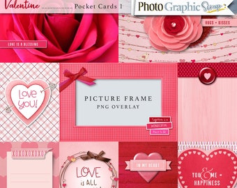 Valentijn digitale plakboek zakkaarten, Valentijn clipart.