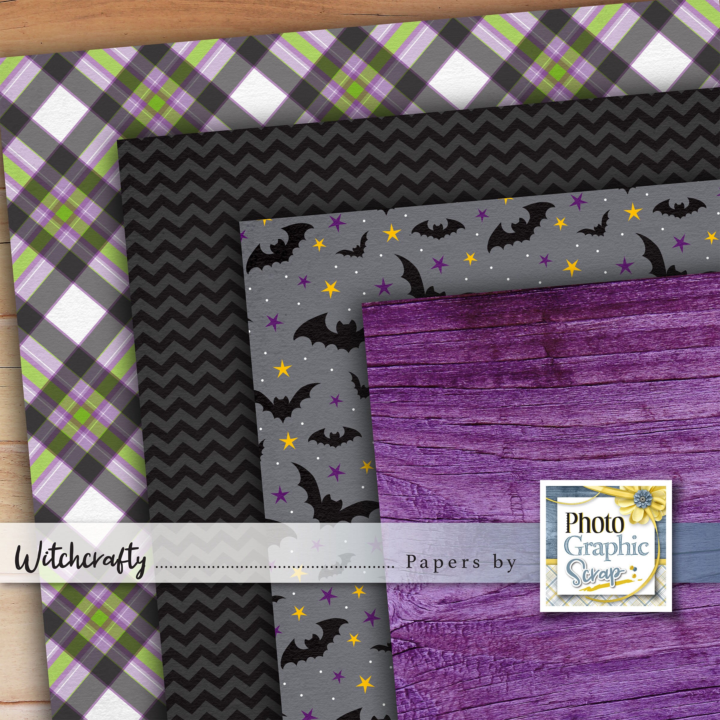 Halloween Digital Scrapbook Papers, Printable Papers, Pattern Papers ...