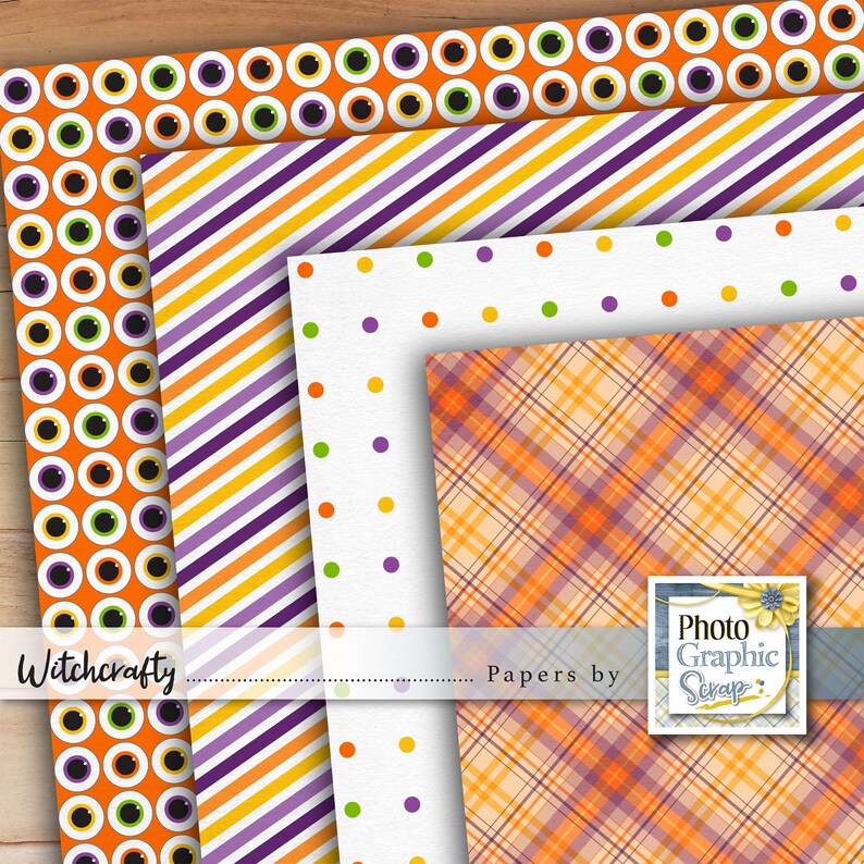 Halloween Digital Scrapbook Papers Printable Papers Pattern - Etsy
