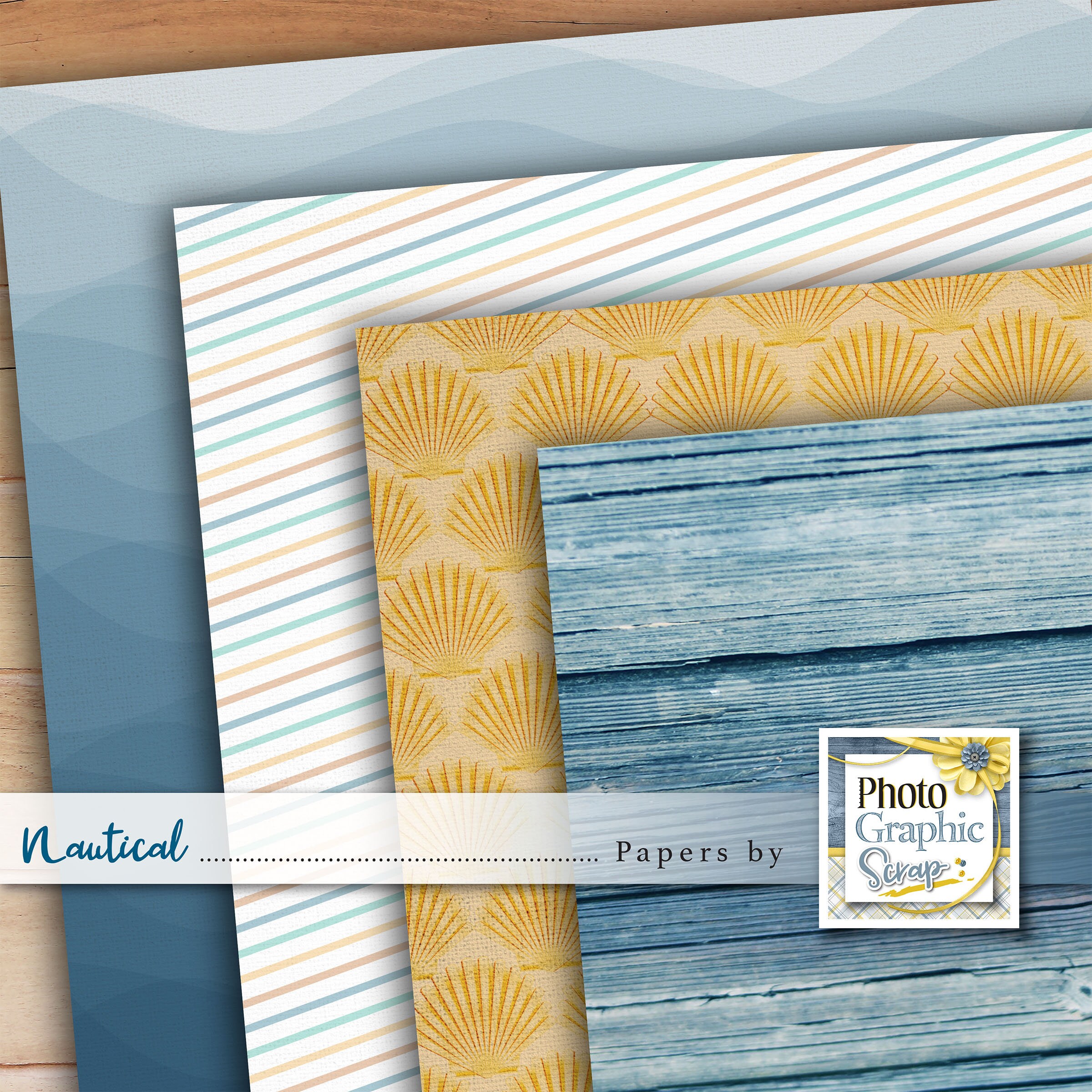Nautical Digital Scrapbook Papers, Beach Papers, Printable Papers ...
