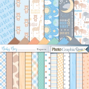 Carte per scrapbooking digitali per neonati, carte stampabili, carte fantasia.