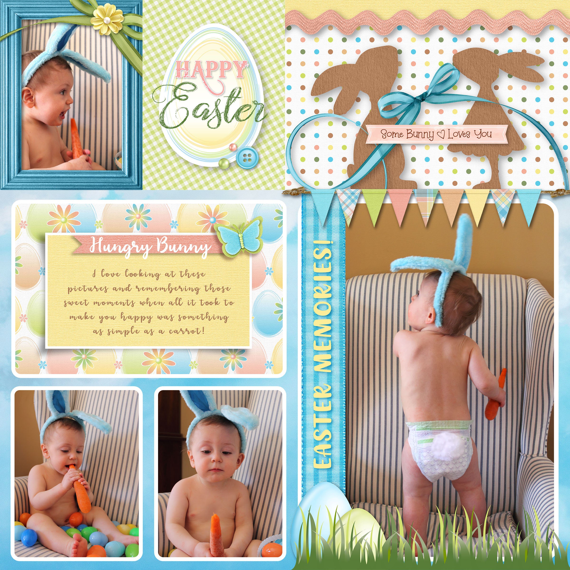 Easter Digital Scrapbook Pocket Cards, Easter Clipart. - Etsy