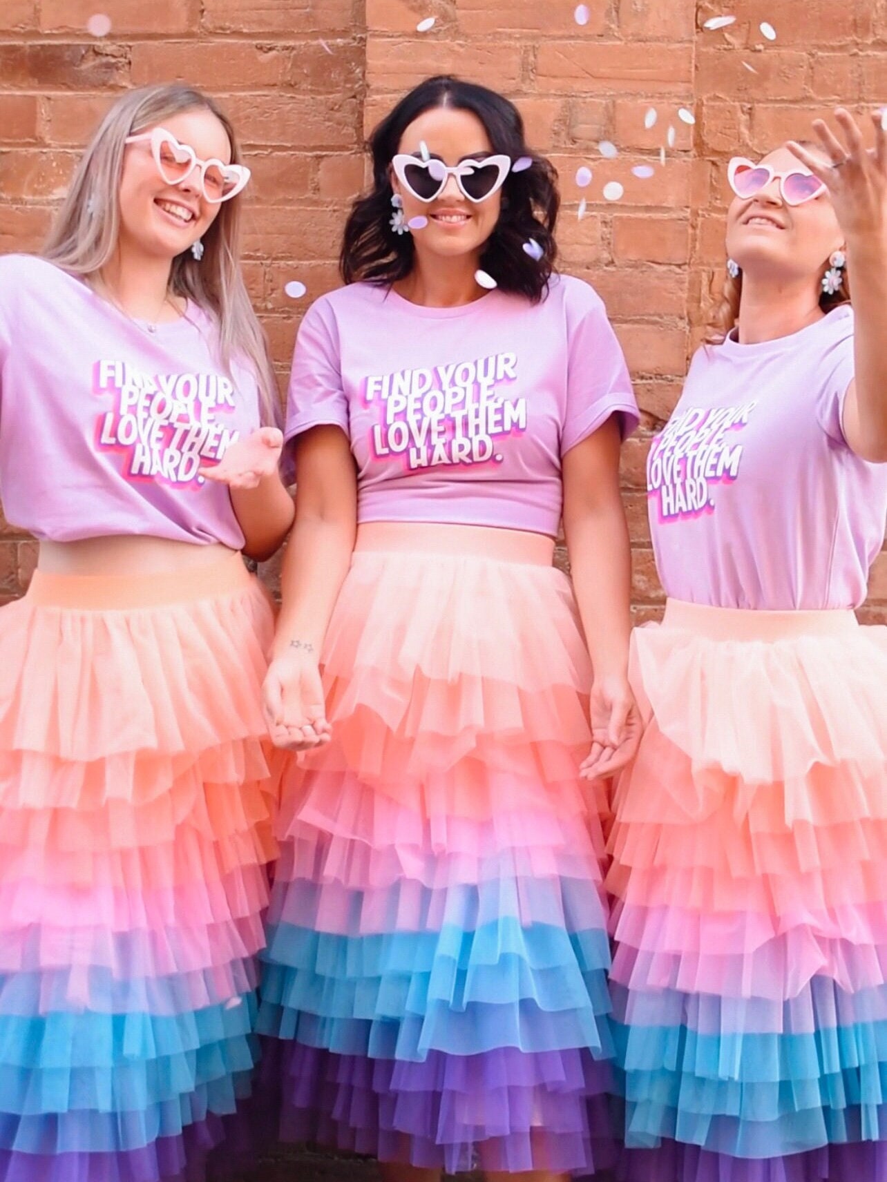 Pink rainbow sequin tulle skirt cheap
