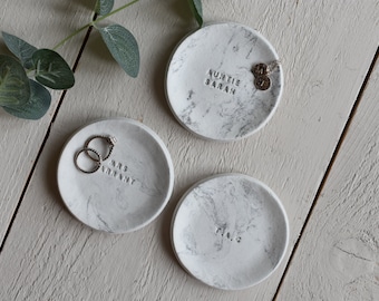 Personalised Ring Dish | Trinket Dish | Marble Ring Dish |  Bridesmaid Gift | Gift For Mum | Birthday Gift For Her | Gift for Auntie |