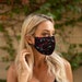 Dark Rose 3-Ply Floral Face Mask | Black with Teal Leaves | V3RY Fall Collection | 3 Layers, Comfortable Ear Loops, Adjustable w/ Nose Wire 