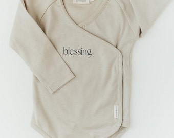 Babybody "blessing." sand fair bio nachhaltig Babykleidung Geschenk zur Geburt Babygeschenk Babyshower Segnung Taufe christlich