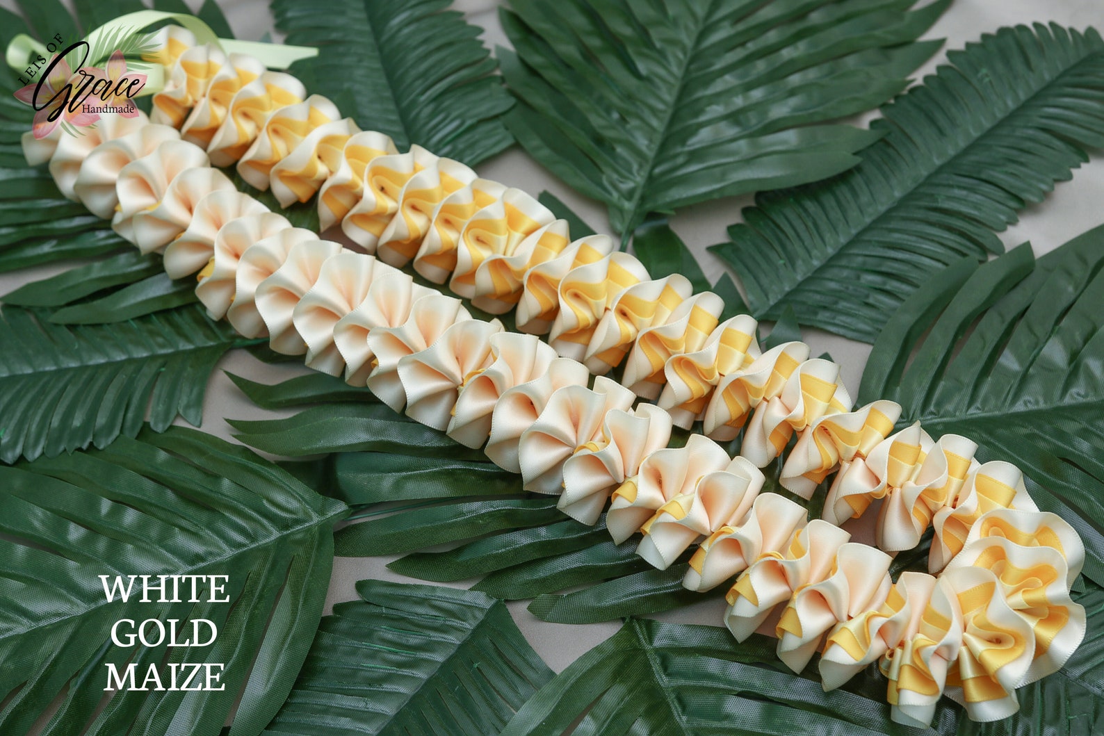 Handmade Ribbon Leis Purple and Gold Variations. Scroll Etsy