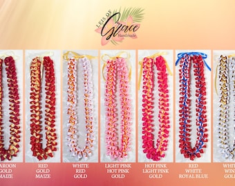 Handmade Ribbon Leis - Red and Pink Variations (Scroll below for other colors)