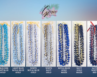 Handmade Ribbon Leis - Blue Variations (Scroll below for other colors)