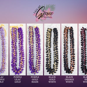 Handmade Ribbon Leis - Purple and Black Variations (Scroll below for other colors)