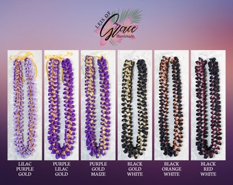 Handmade Ribbon Leis - Purple and Black Variations (Scroll below for other colors)