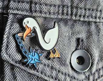 Goose Flail 1.5 Inch Glow In The Dark Pin! Mace Jacket Bag Hat Pin