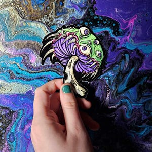 Oogpaddestoel monster 4 inch vinylsticker Cottagegore