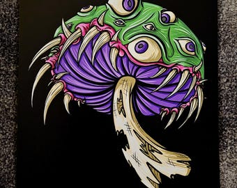 Mushroom Eyeball 8x10 Cardstock Print Mimic Teeth Mushroom CottageGore