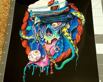 Fisherman Skull Print