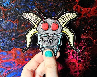 Mothman Ice Cream Sundae 4 Inch Vinyl Sticker Spooky Cryptid