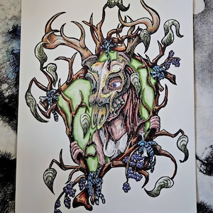 Deer Skull Woman Print