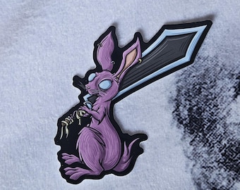 Rabbit With A Big Sword 4 Inch Vinyl Sticker Berserk Bunny