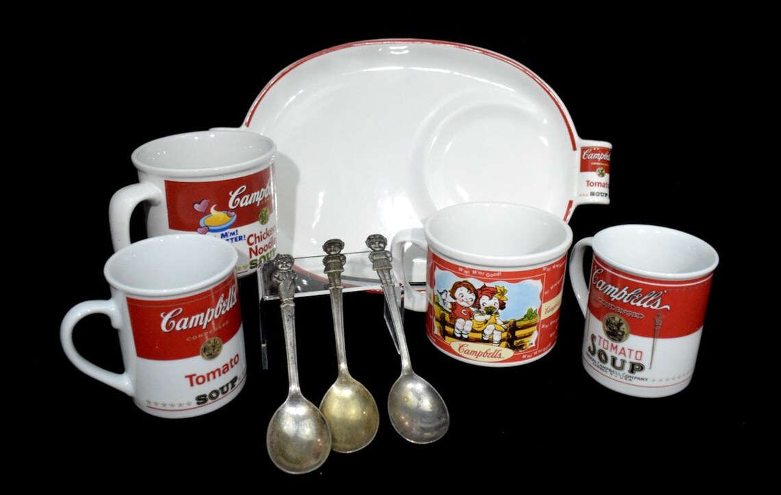 Vintage Campbell Soup Set W/spoons 8 Pieces Etsy