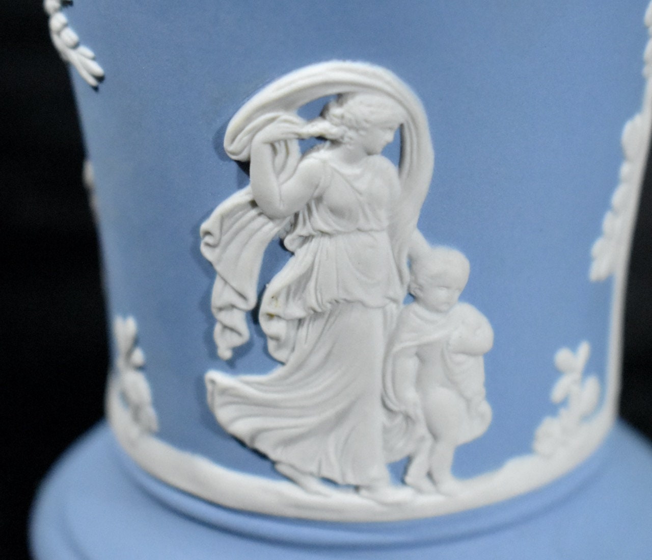 Wedgwood Jasperware Flower Vase Classical Bas Relief Designs