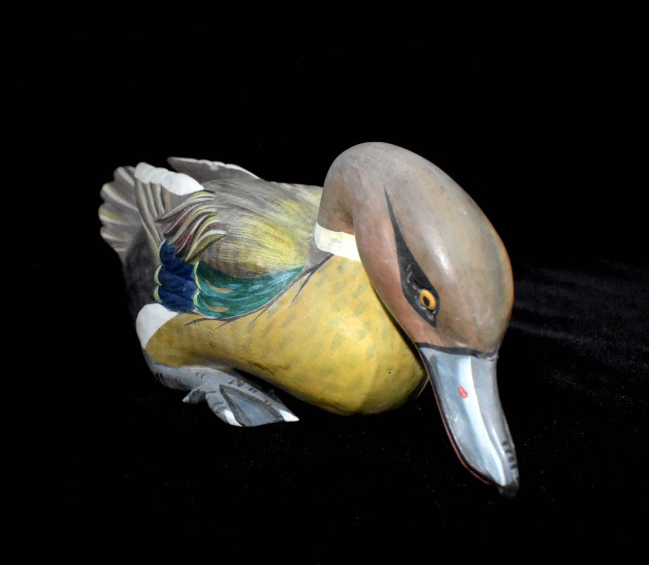 Vintage Wooden Duck Decoy Hand Carved Hand Painted Etsy