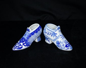 Blue and White Shoes, Porcelain Floral Shoes, Made in China