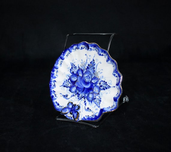 Russian Butterfly Dish, Gzhel Butterfly Ring Dish… - image 9